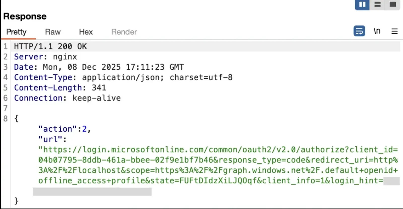 εμφανίζει τη διεύθυνση URL απάντησης και ανακατεύθυνση